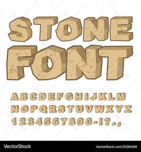 Stone Font Set Of Letters From Stones Alphabet Vector Image