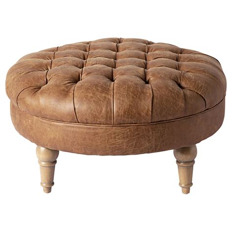 Ariane Faux Leather Ottoman Nutmeg Brown C 050 Faux Leather Ottoman