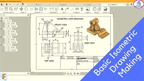 Isometric View Drawing With Dimensions Fusion Tutorial