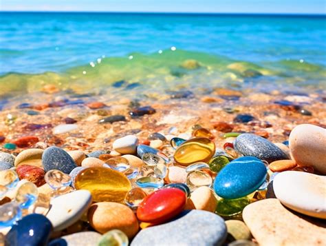 Premium Photo Shiny Colorful Stones On The Beach Shore