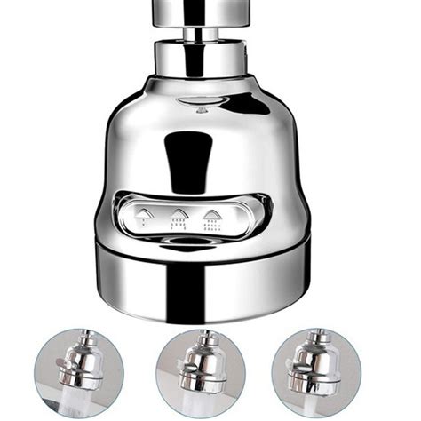 3 Mode Kitchen Faucet Aerator Sink Faucet Splash Extender 360 Degree