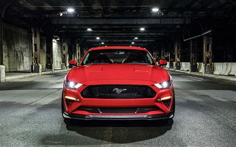 Ford Mustang GT rojo músculo coches vista frontal vehículo Fondo