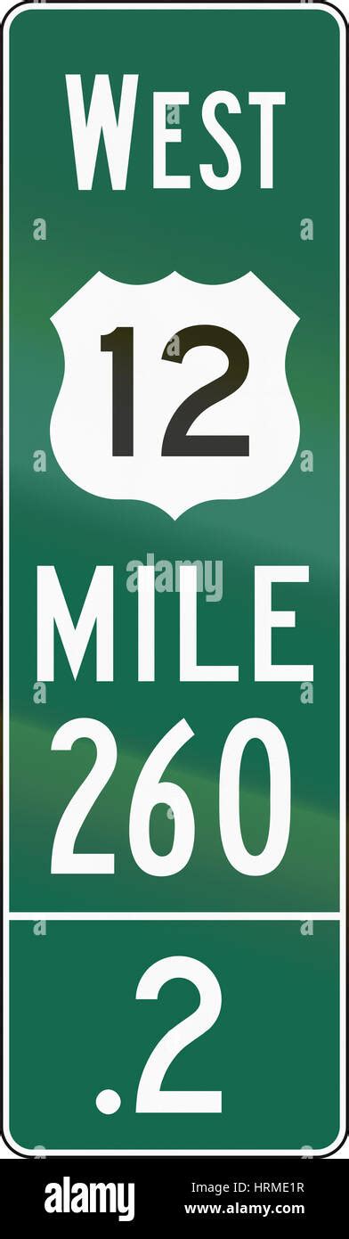 United States MUTCD Road Sign Distance Road Marker Stock Photo Alamy