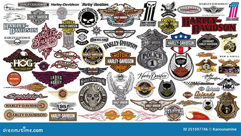 Harley Davidson Vector Logo Collection Editorial Photo - Illustration of custom, model: 251597746