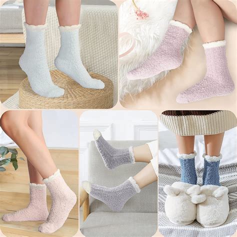 Hocerlu Chaussette Chaudes Femme Paires Chaussette Hiver Pantoufles