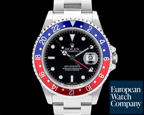 Rolex 16710 Gmt Master Ii Ss Red Blue Pepsi Bezel Super Sharp 47549 European Watch Co