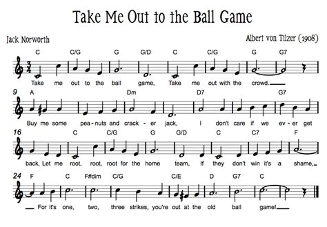 Take Me Out To The Ball Game Piano Sheet Music Ihsanpedia