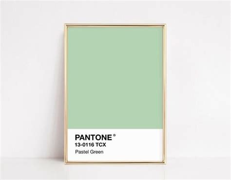 Pantone Pastel Green Print Instant Download Pantone Pastel Green Wall Art Pantone Print Pantone