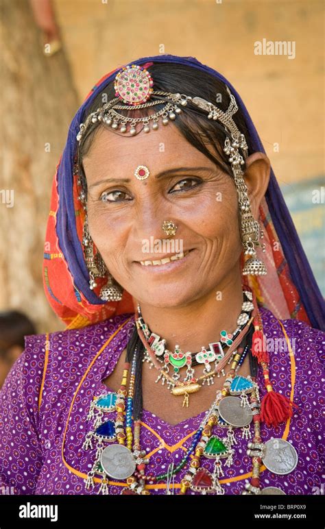 A Woman In Traditional Rajasthani Dress In Jaisalmer Rajasthan Stock