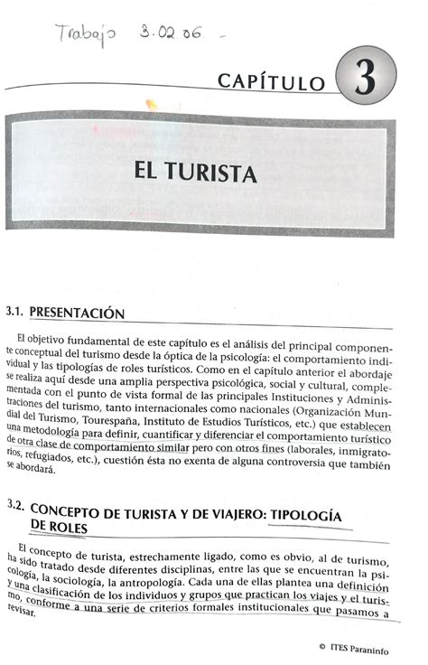 Capítulo 3 El Turista Y Tipos De Turistas Libro Psicología Social