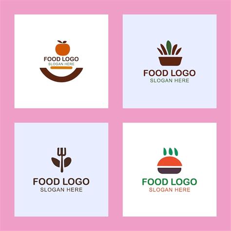 Set De Emblemas De Logotipos Coloridos De Alimentos Vectoriales