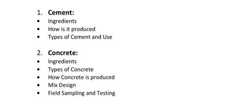 Solved 1. Cement: - Ingredients - How is it produced - Types | Chegg.com