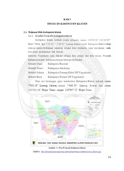 BAB 3 TINJAUAN KABUPATEN KLATEN LANDASAN KONSEPTUAL PERENCANAAN DAN