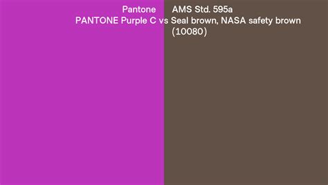 Pantone Purple C Vs AMS Std 595a Seal Brown NASA Safety Brown 10080