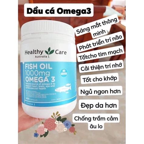 Dầu cá Fish Oil 1000mg Omega 3 400 viên Healthy Care Fish Oil Omega 3