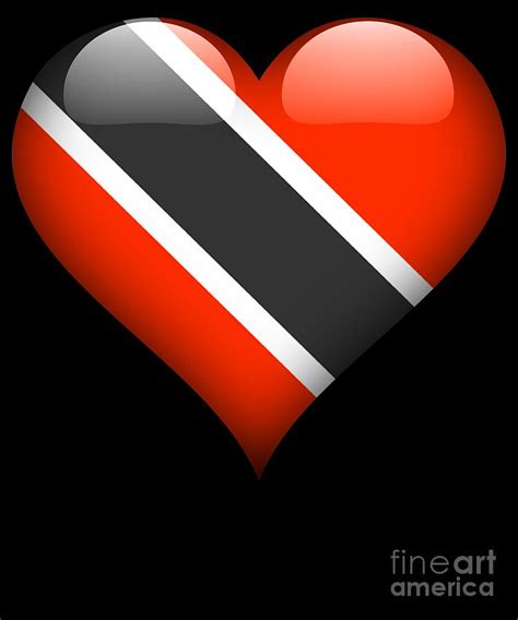 Heart Republic Of Trinidad And Tobago Flag Digital Art By Jose O