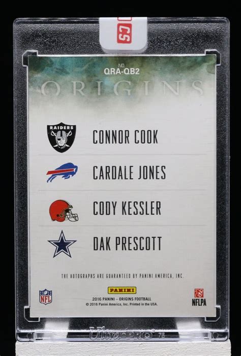 Panini Origins Dak Prescott Jones Kessler Cook Quad Rookie Auto Rc