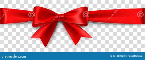 Red Satin Bow Isolated On Background Vector Illustration Stock Vector