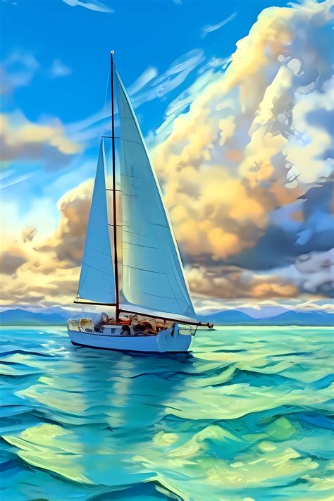 Sailing Wallpaper | Sailboat painting, Canvas art painting, Fall canvas ...