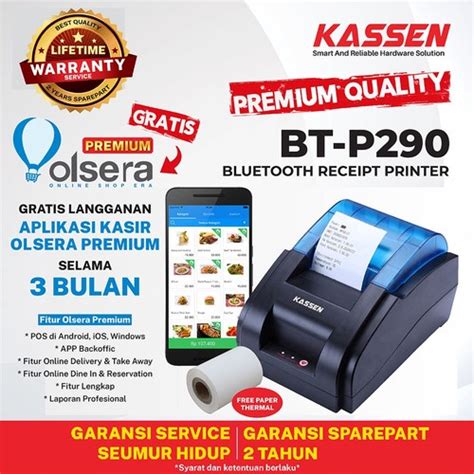 Jual JUAL PRINTER BLUETOOTH THERMAL 58MM KASSEN BTP 290 PRINTER MINI