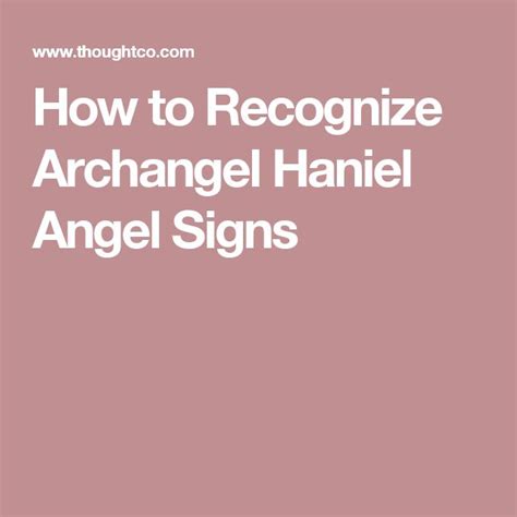 the words how to recognize archangel jophiel angel signs on a pink ...