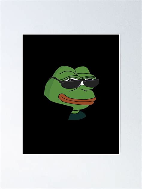 Ez Pepe The Frog Easy Emote Frog With Glasses Poster By