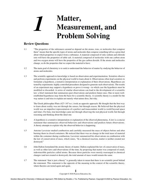 Chemistry A Molecular Approach 5th Edition Nivaldo Tro Solutions Manual Pdf