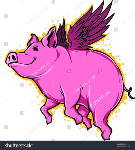 Vector Tattoo Flying Pig - 84122734 : Shutterstock