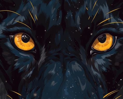 Premium AI Image | A black panther's eyes up close on black Illustration Generative AI