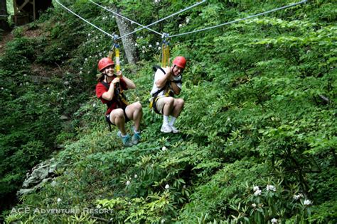 Dual lines through New River Gorge canopy - West Virginia Explorer