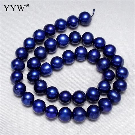 9 10mm Dark Blue Cultured Potato Freshwater Pearl Natural Stone Beads For Diy Necklace Bracelets