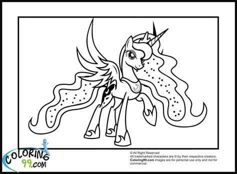 My Little Pony Princess Luna Coloring Pages Team Colors