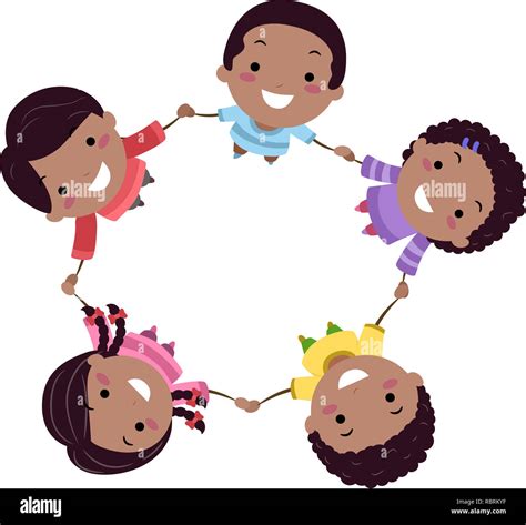 Happy Kids Holding Hands In A Circle Cute Boys Vector Image Images