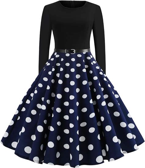 Babyonlinedress Damen 50er Jahre Kleid Rockabilly Vintage Petticoat