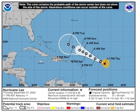 Hurricane Lee path update: Lee becomes a Category 5 and could strengthen even more - al.com