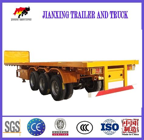 Fractory 3 Axles 40 FT 45FT 48FT Flatbed Semitrailer Skeleton Container