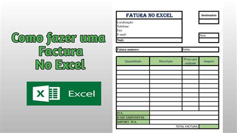 Excel Para Iniciantes Como Fazer Uma Fatura No Excel Youtube