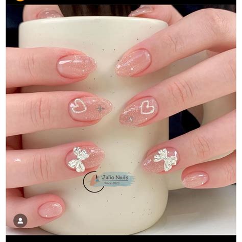 Nailbox thạch nude mix charm tim ms Shopee Việt Nam