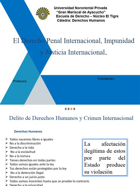 El Derecho Penal Internacional Impunidad Y Justicia Pdf