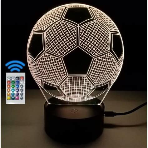 Lampe De Table De Chevet De Ballon De Football Veilleuse Illusion D