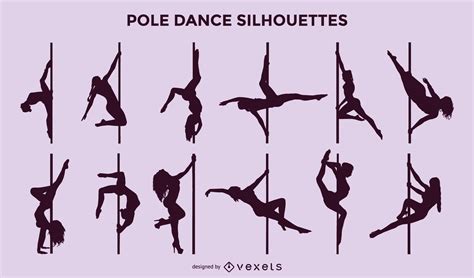 Pole Dancing Silhouette Logos