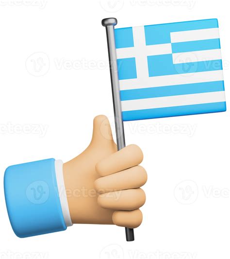 3d Illustration Hand Holding National Flag Of Greece 36152609 Png