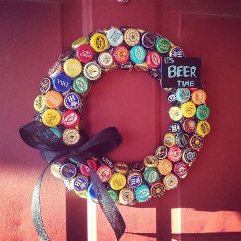 Beer Bottle Cap Wreath Creazioni Con Tappi Bottiglia Arte Con Tappi