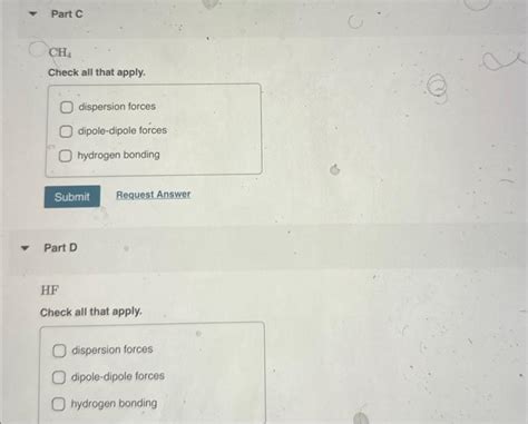 Solved Part A O2 Check All That Apply Dispersion Forces Chegg