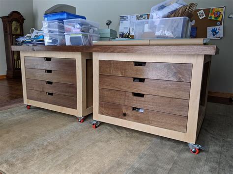 Just finished these drawers for my wife's crafting tables : r/woodworking