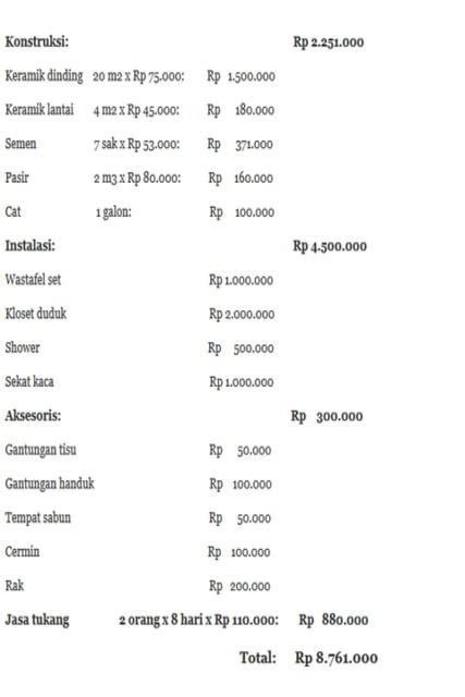 Contoh Rab Pembangunan Wc Sekolah Adiwiyata Pdf IMAGESEE