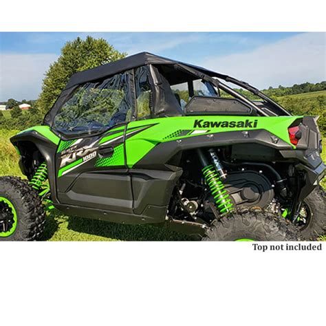 Black Kawasaki Teryx Krx Soft Upper Doors With Zippered Rear Window