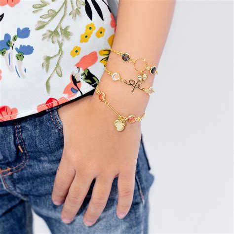 Pulseira Infantil Menina Folheada A Ouro 18k Antialergica Shopee Brasil