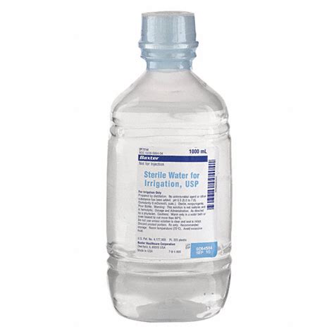 Baxter Sterile Water 1000ml Bottle 3pwk7basw050114 Grainger