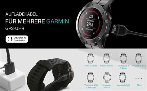 TUSITA Ladekabel Ladegerät Kompatibel mit Garmin Fenix 7 7S 7X 6 6S 6X